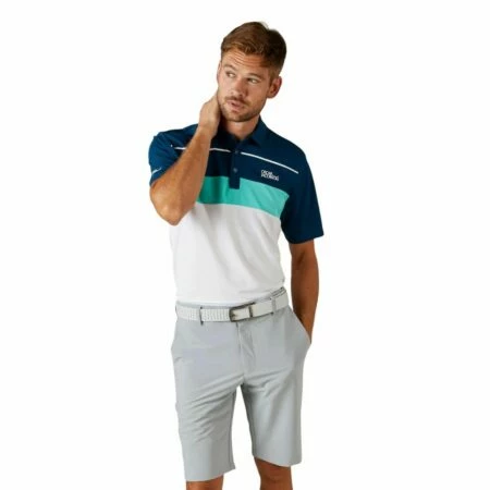 Oscar Jacobson Dodman Polo (White & Aqua) 5 Oscar Jacobson Dodman Polo (White & Aqua) - Image 3