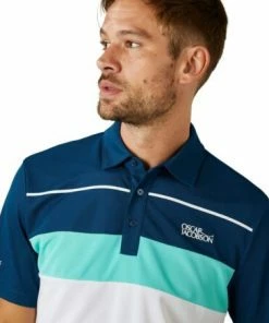 Oscar Jacobson Dodman Polo (White & Aqua) 9 Oscar Jacobson Dodman Polo (White & Aqua) -Golf Balls & Accessories Sales Shop Aqua Polo 4 450x450 1
