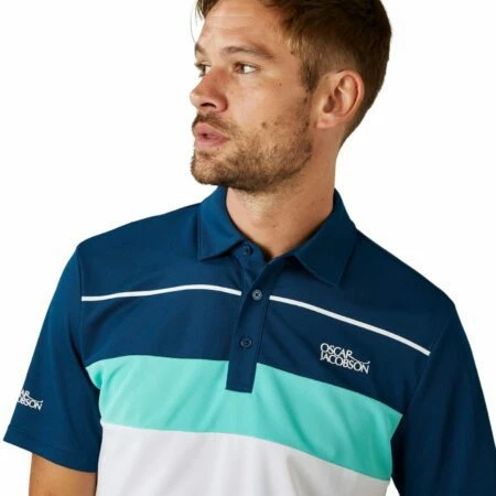 Oscar Jacobson Dodman Polo (White & Aqua) 6 Oscar Jacobson Dodman Polo (White & Aqua) - Image 4