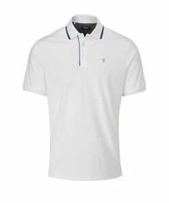 Farah Hoxie Polo Shirt (White & Dusky Blue)