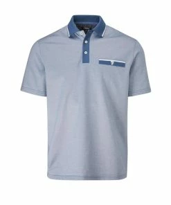 Farah Nelson Polo Shirt (Dusky Blue & Light Blue)