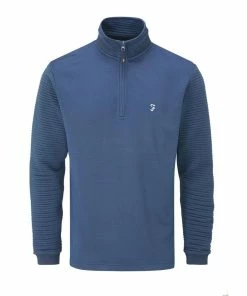 Farah Warren Quarter Zip Mid Layer (Farah Teal)