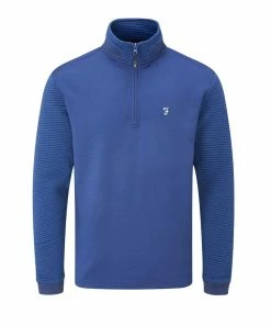 Farah Warren Quarter Zip Mid Layer (Regatta Blue)