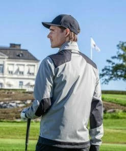 Galvin Green Lyle Windproof Jacket (Sharkskin & Black) -Golf Balls & Accessories Sales Shop Galvin Green Lyle Windproof Jacket Sharkskin Black9 450x450 1