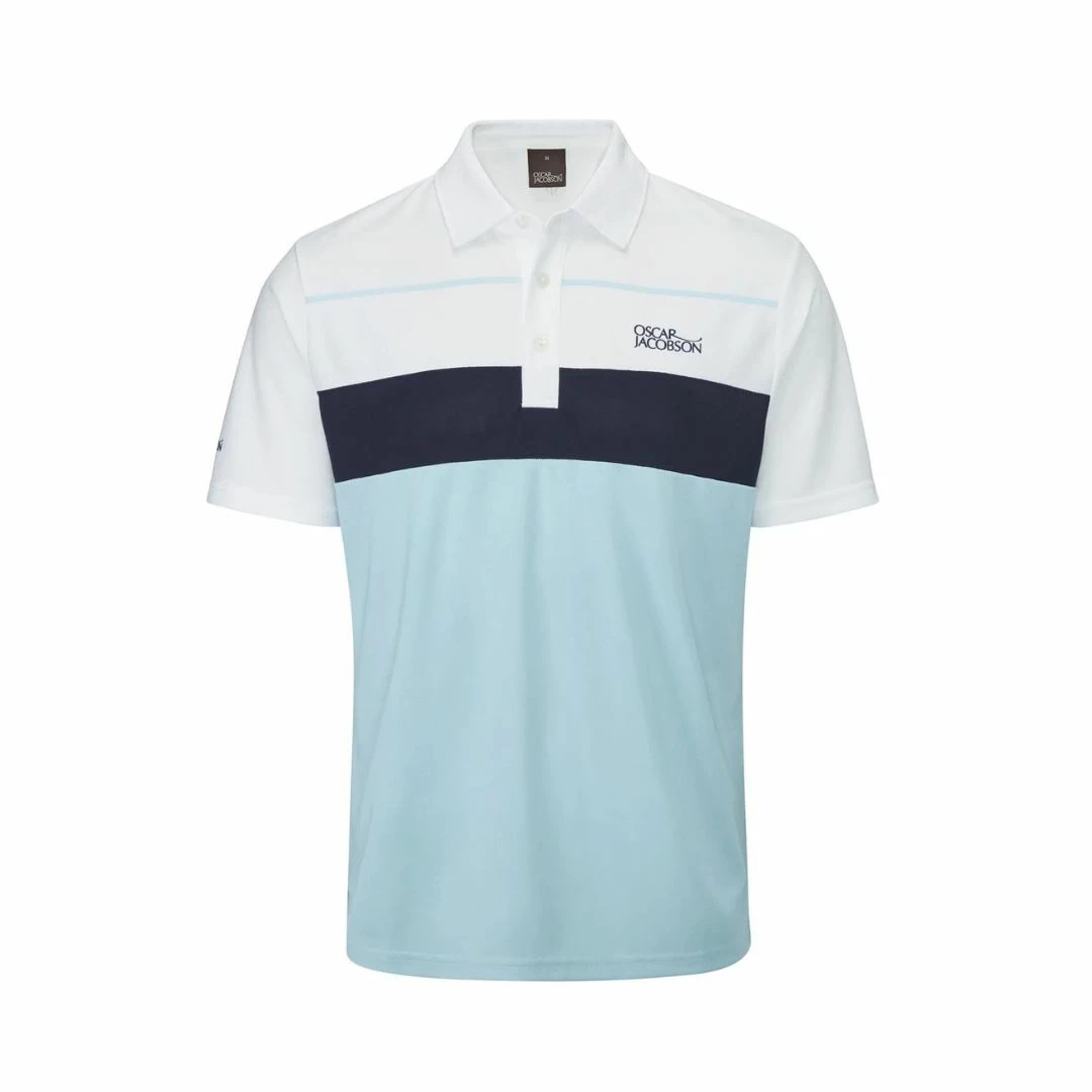 Oscar Jacobson Dodman Polo (Cool Blue & Navy) 3 Oscar Jacobson Dodman Polo (Cool Blue & Navy)