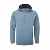 Oscar Jacobson Dayne Zip Neck Hoodie (China Blue Marl) -Golf Balls & Accessories Sales Shop Oscar Jacobson Dayne China Blue Hoodie