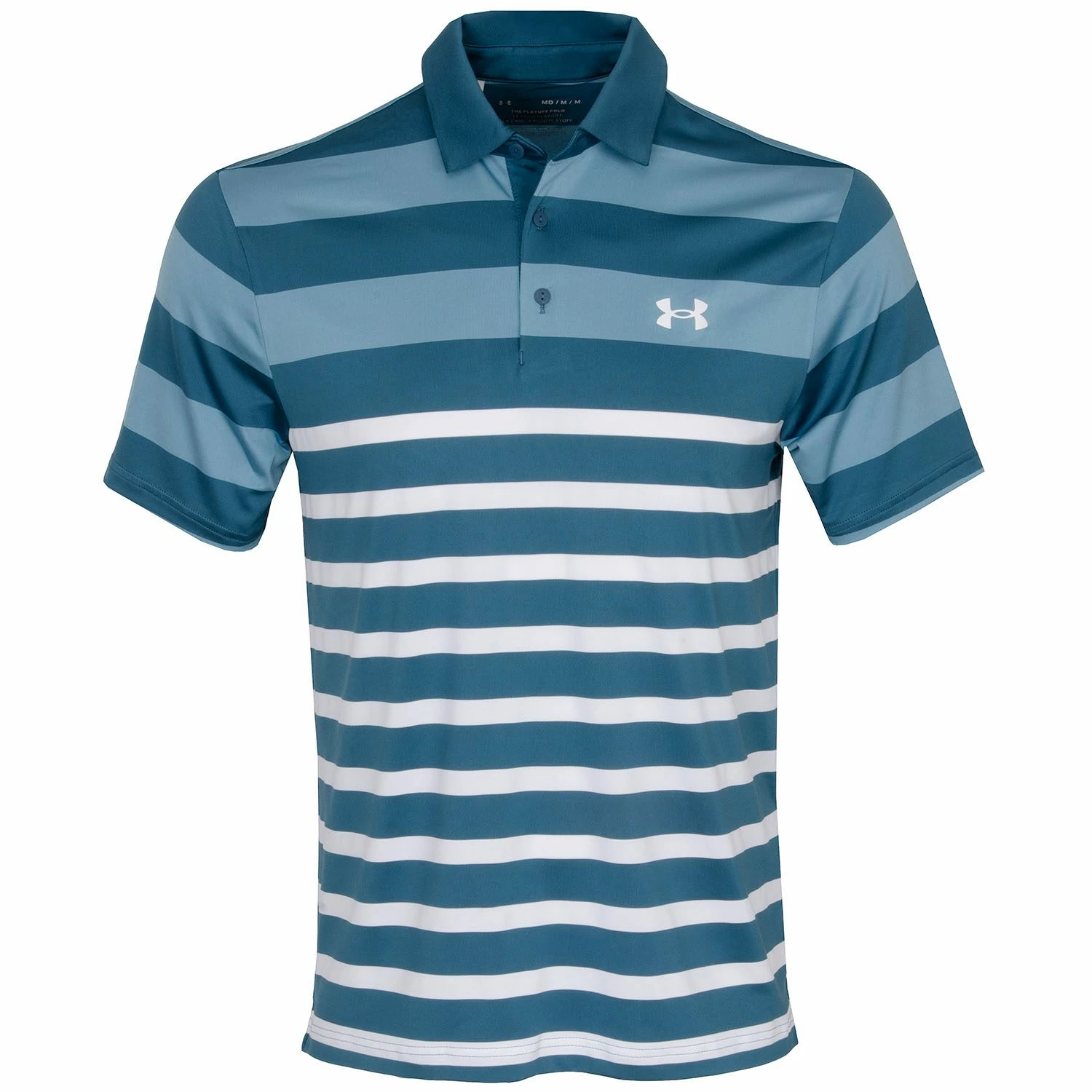 Mens Under Armour Playoff 3.0 Striped Polo (Static Blue) 3 Mens Under Armour Playoff 3.0 Striped Polo (Static Blue)