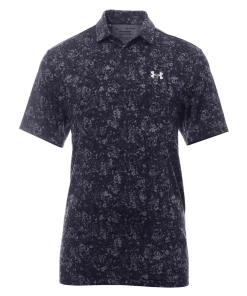 Mens Under Armour Playoff 3.0 Printed Polo (Midnight Navy / Halo Grey)
