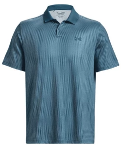 Mens Under Armour Performance 3.0 Printed Polo (Static Blue/white)
