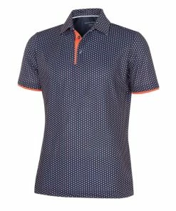 Galvin Green Mark Breathable Short Sleeve Shirt (Navy/Orange)