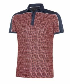 Galvin Green Millard Breathable Short Sleeve Shirt (Navy/Orange)