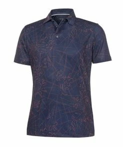 Galvin Green Maverick Breathable Short Sleeve Shirt (Navy/Orange)